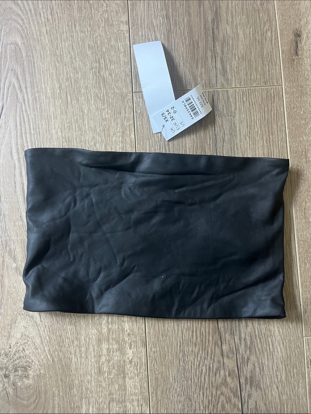 Topshop Elastic Bandeau Crop Tube Top Black Size 0-2 EU 32-34